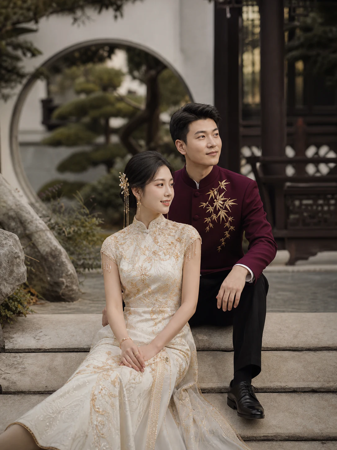 江南园林主题婚纱照